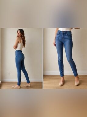 LOFT Blue Y2K Skinny Stretch Jeans 24 Midrise Denim Normcore Minimalist Baddie